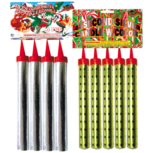 45Second Silver Sparkler Candle 45Second Silver Candle W/Color pistil